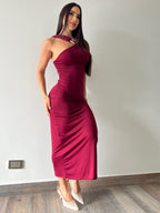VESTIDO VINO TINTO