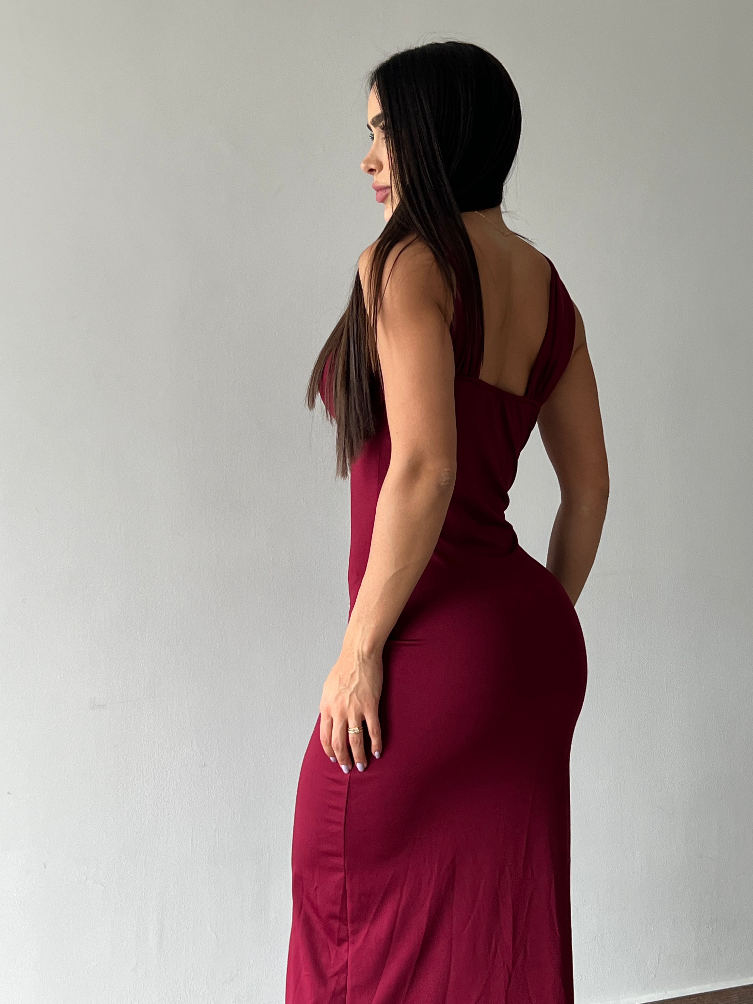 VESTIDO VINO TINTO