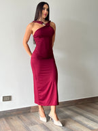 VESTIDO VINO TINTO