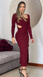 VESTIDO BORGOÑA ECLIPSE